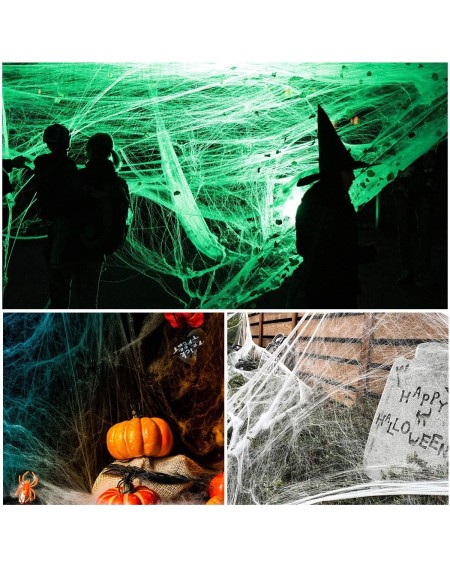 Party Packs 5-Pack Halloween Stretch Spider Webs with 100 Spiders Party Decorations Props 1000 sqft - CQ19DEG00TA $13.20