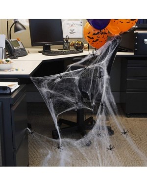 Party Packs 5-Pack Halloween Stretch Spider Webs with 100 Spiders Party Decorations Props 1000 sqft - CQ19DEG00TA $13.20