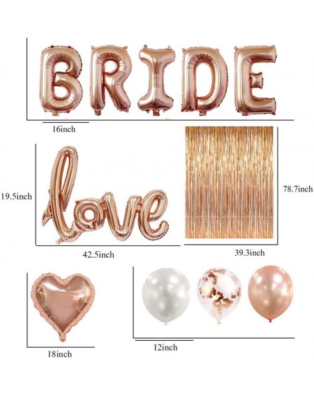 Favors Bridal Shower Bachelorette Party Decorations Kit Rose Gold - Set Includes 1 Fringe Curtain- 1 Set of Bride Balloons- 1...