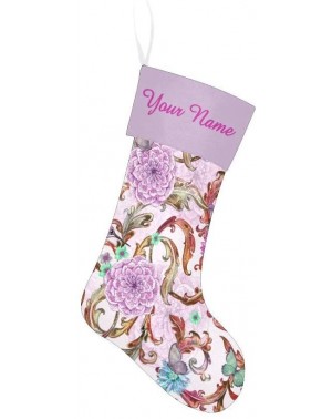 Stockings & Holders Christmas Stocking Custom Personalized Name Text Fantasy Purple Floral for Family Xmas Party Decor Gift 1...