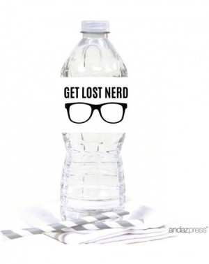 Banners & Garlands Funny Farewell Retirement Party Decorations- Get Lost Nerd- Water Bottle Labels- 20-Pack - Nerd Labels Wat...