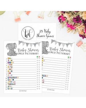 Party Games & Activities 25 Elephant Emoji Pictionary Baby Shower Games Ideas For Men- Women- Kids- Girls or Boys- and Couple...