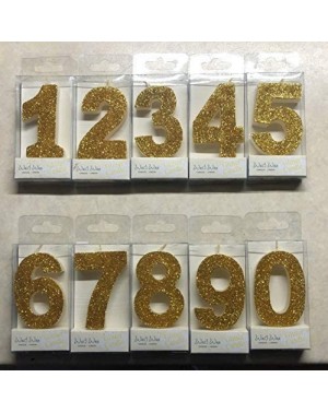 Cake Decorating Supplies Ultra Sparkle Gold Glitter Birthday Number 8 Candle - Cake Topper - 3.25" (8.25cm) - Nr 8 - 8 - CP19...