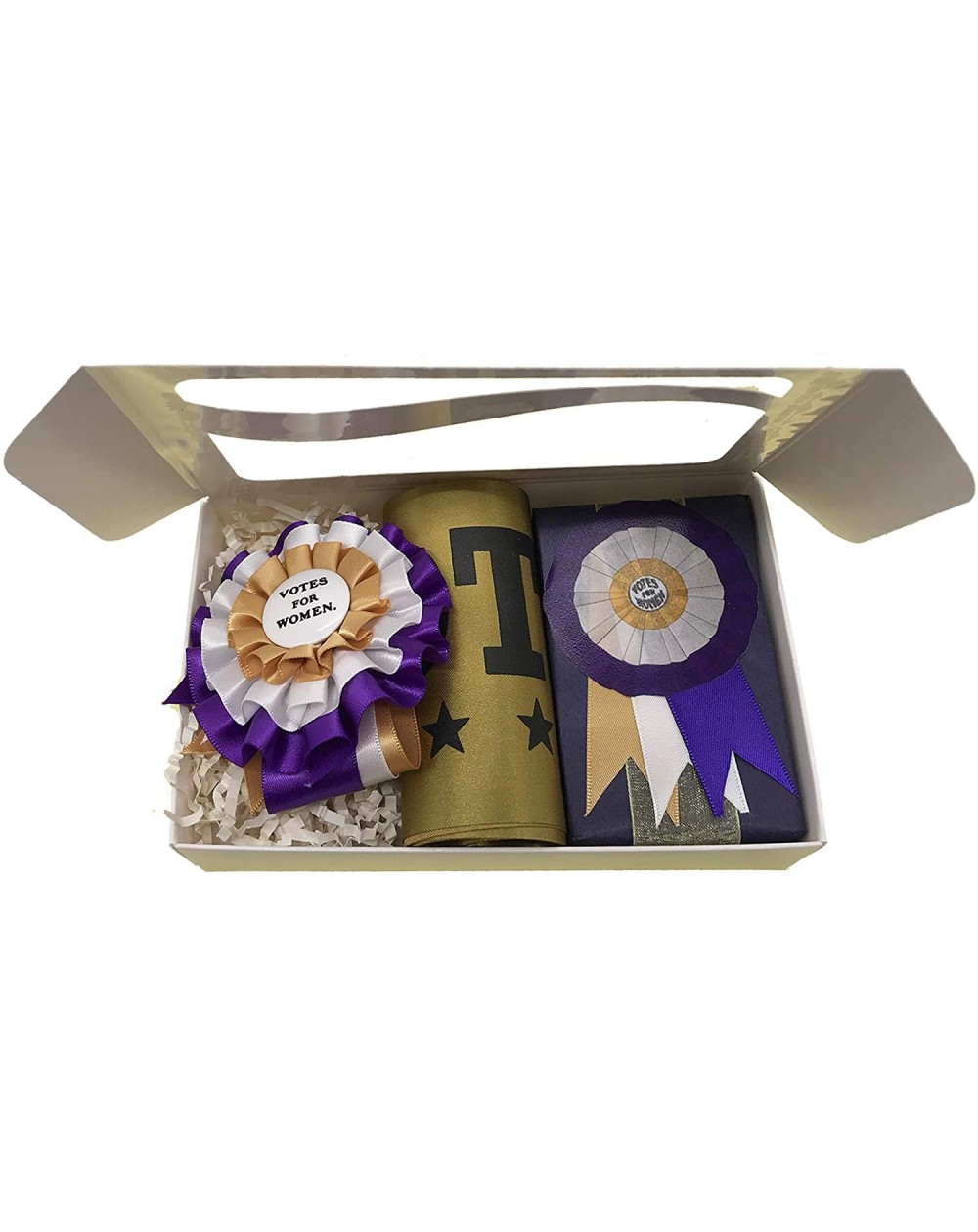 Favors Suffragist in a Box. Sash- Rosette- Soap. Celebrate The Anniversary of The 19th Amendment and Women's Right to Vote. S...