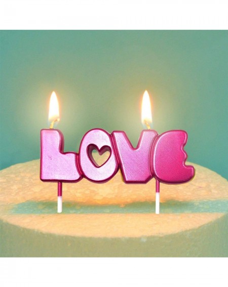 Cake Decorating Supplies NumberCandle Love Red Cake Topper Candle Best Cake Decoration for Weddings- Anniversaries- Valentine...