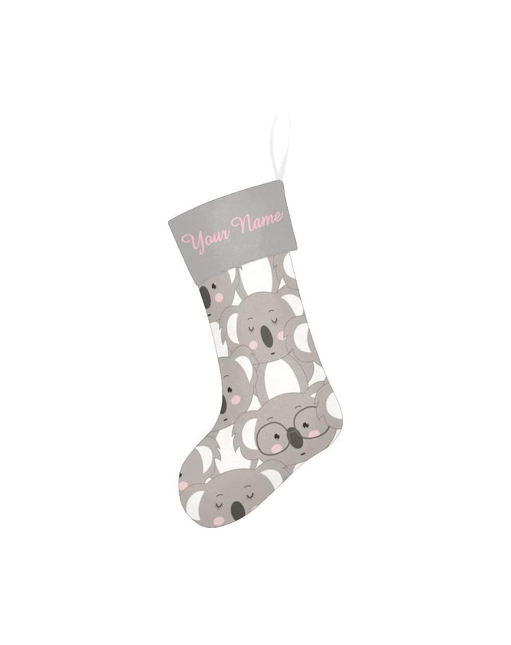 Stockings & Holders Christmas Stocking Custom Personalized Name Text Cute Koala Bear for Family Xmas Party Decor Gift 17.52 x...