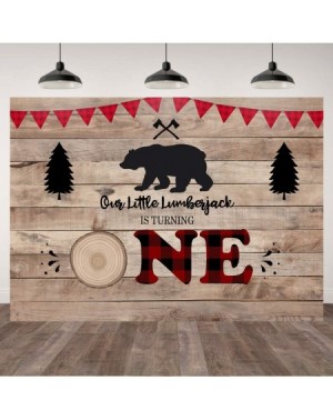 Banners 7×5ft Boys 1st Birthday Lumberjack Party Backdrop Wooden Adventure Tribal Buffalo Winter Kids Backdrop for Photograph...