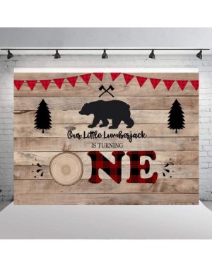 Banners 7×5ft Boys 1st Birthday Lumberjack Party Backdrop Wooden Adventure Tribal Buffalo Winter Kids Backdrop for Photograph...