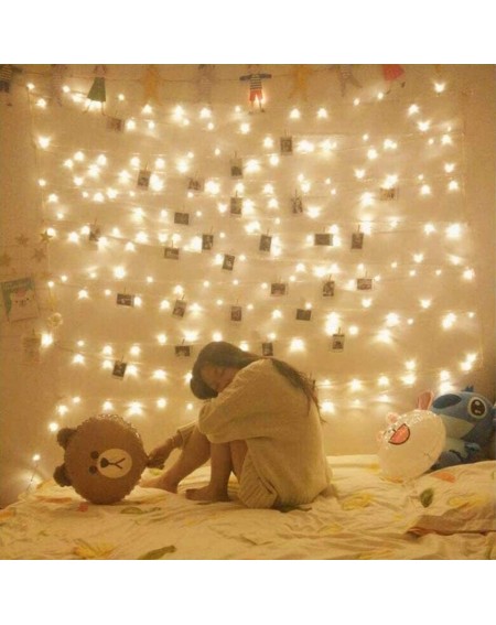 Indoor String Lights Photo Clip String Lights 33 ft Starry Fairy Lights with Remote Control 50 Clips for Hanging Photo Pictur...