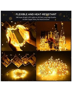 Indoor String Lights Photo Clip String Lights 33 ft Starry Fairy Lights with Remote Control 50 Clips for Hanging Photo Pictur...