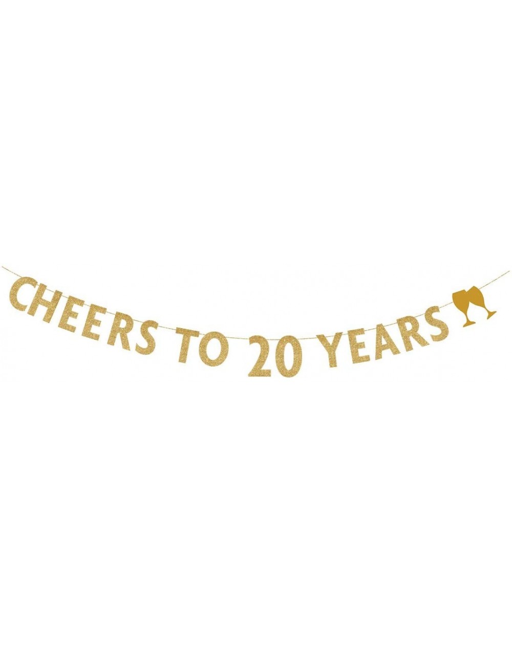 Banners & Garlands Gold glitter Cheers to 20 years banner-20th birthday party decorations - CR18IMNX532 $8.78