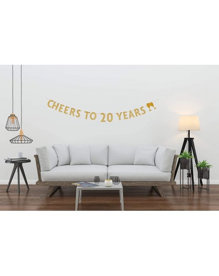 Banners & Garlands Gold glitter Cheers to 20 years banner-20th birthday party decorations - CR18IMNX532 $8.78