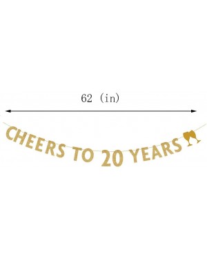 Banners & Garlands Gold glitter Cheers to 20 years banner-20th birthday party decorations - CR18IMNX532 $8.78