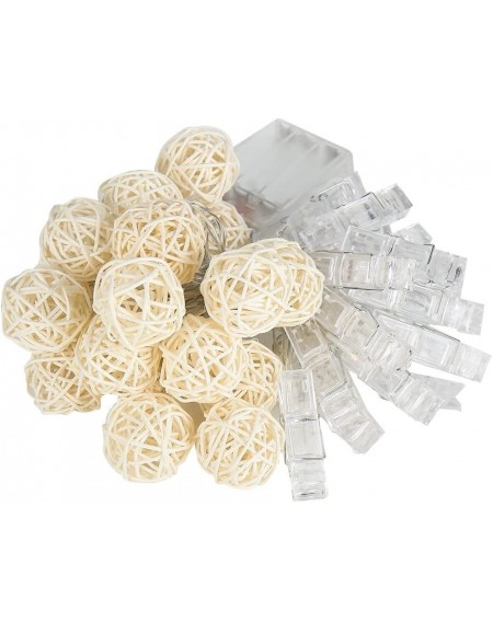 Indoor String Lights LED Indoor Decoration String Light- 40LED Photo Clips and Balls- 4M Decorative Lighting 2Modes (Flash & ...