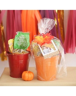 Favors Mini 3-Inch Height Metal Crayon/Pencil Holder Favor Bucket Pail (6pcs- Orange) - Metal Favor Buckets and Craft Supply ...