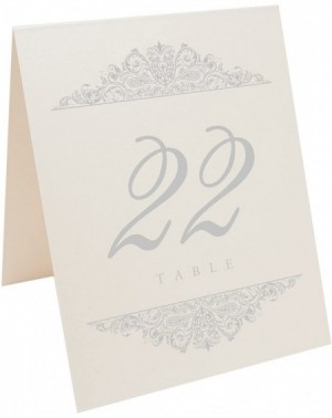 Place Cards & Place Card Holders Paisley Table Numbers (Select Color/Quantity)- Champagne- Silver- 1-15- Perfect for a Weddin...