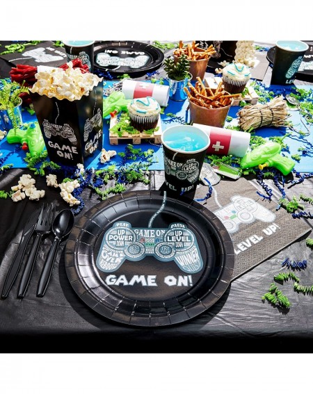 Party Packs Video Game Party Bundle- Includes Plates- Napkins- Cups- and Cutlery (24 Guests-144 Pieces) - CR18CG05X7I $14.01