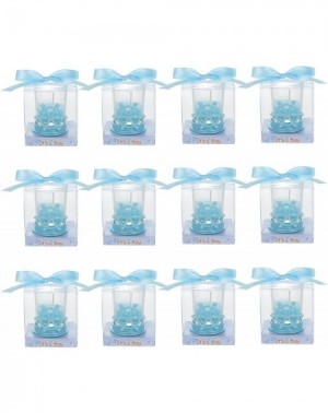 Favors 12 pcs Party Keepsake Baby Blue Sail Boat Wheel Candle Set- Awesome Party Favors for Baby Shower Announcement Parties-...