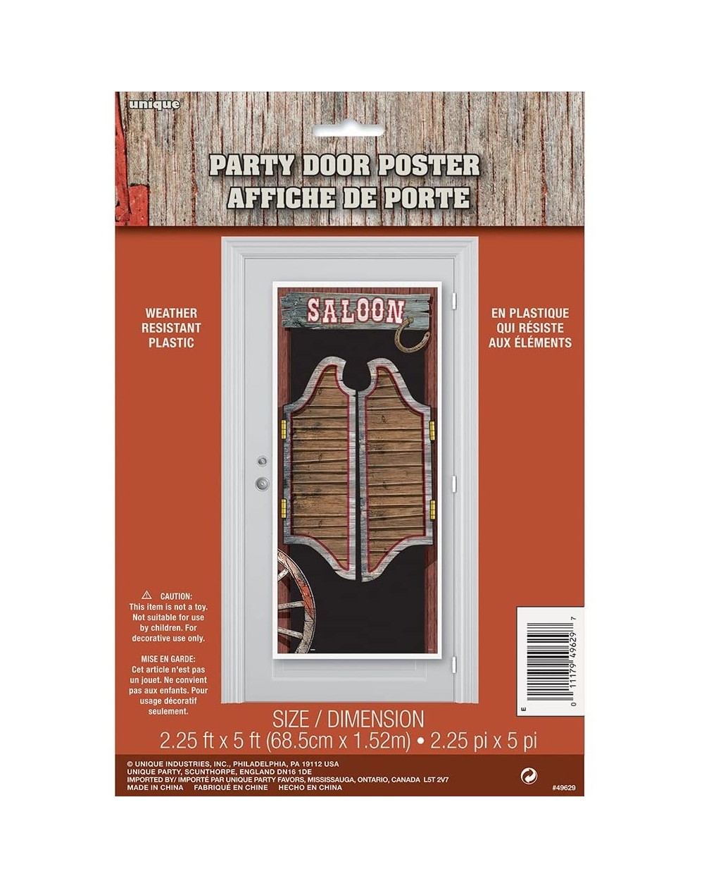 Favors Plastic Rodeo Western Door Poster- 60" x 27 - CZ12CM6VVHR $8.79