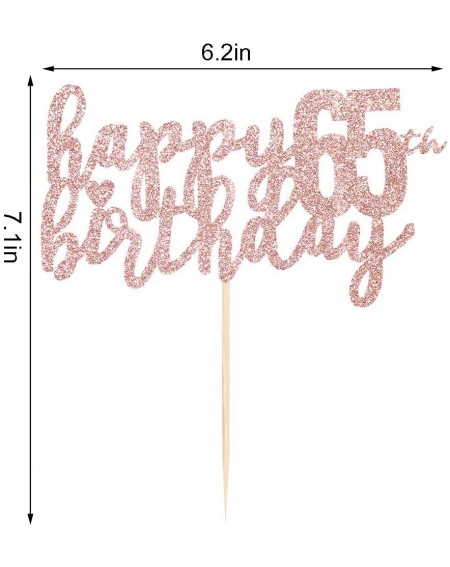 Cake & Cupcake Toppers Happy Birthday Cake Topper Rose Gold 65th Birthday Happy Cake Topper Digital 65Paper Cup Cake Topper B...