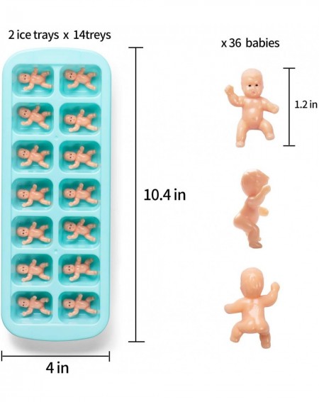 Favors My Water Broke 36 Pieces of 1.2 Dolls and 2 Pieces of 14 grids Baby Shower Ice Cube Game (Latin) - Latin - C918QMX94IO...