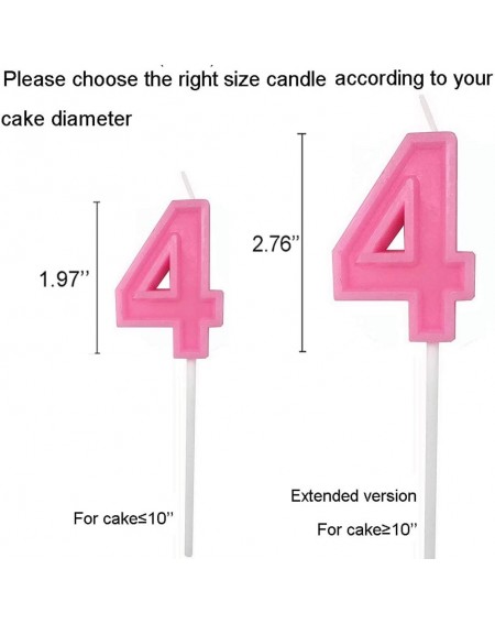 Cake Decorating Supplies Multicolor Happy Birthday Numeral Candles Number 4 Cake Cupcake Topper Decoration for Adults/Kids Th...