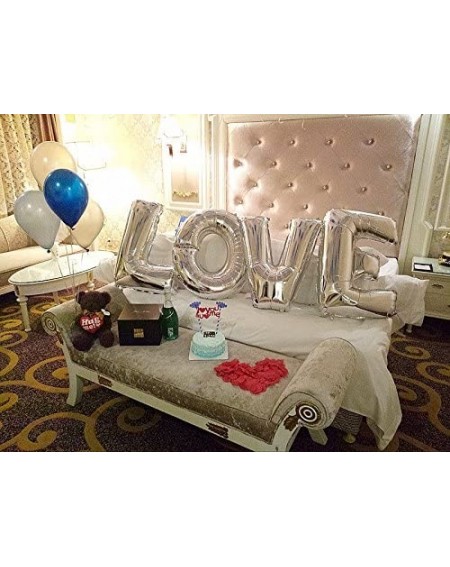 Balloons 16 Inch Silver Foil Balloons Letters A to Z Numbers 0 to 9 for Prom Wedding Birthday Party Decor (Letter L) - Letter...