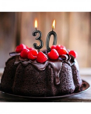 Birthday Candles Black Numeral Birthday Candles - Cake Numeric Candles Number 0 1 2 3 4 5 6 7 8 9-Used for Cake Decoration on...