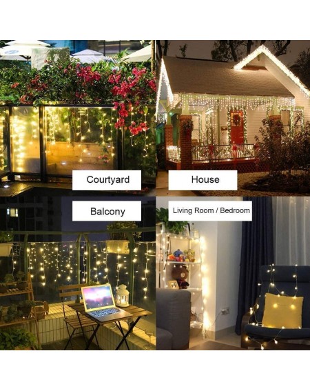 Indoor String Lights Curtain Lights- 144 LEDs Fairy String Light with 8 Lighting Modes-Indoor Outdoor Decorative Christmas Tw...