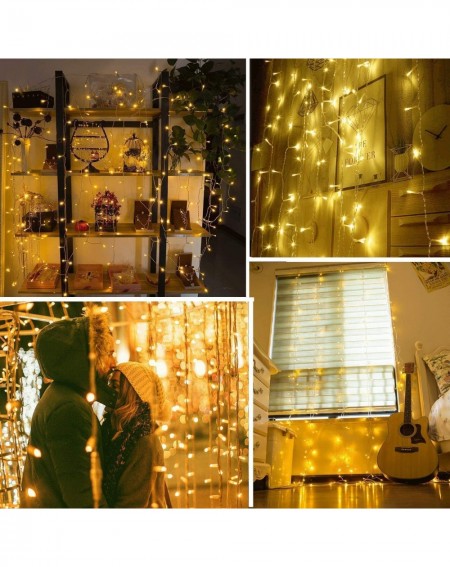 Indoor String Lights Curtain Lights- 144 LEDs Fairy String Light with 8 Lighting Modes-Indoor Outdoor Decorative Christmas Tw...