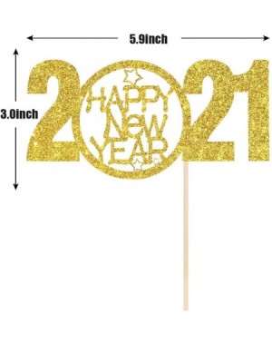 Cake & Cupcake Toppers Gold Glitter Happy New Year 2021 Cake Topper - Hello 2021- Welcome 2021- Cheers to 2021 Cake Topper- M...