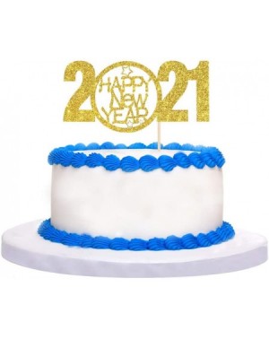 Cake & Cupcake Toppers Gold Glitter Happy New Year 2021 Cake Topper - Hello 2021- Welcome 2021- Cheers to 2021 Cake Topper- M...