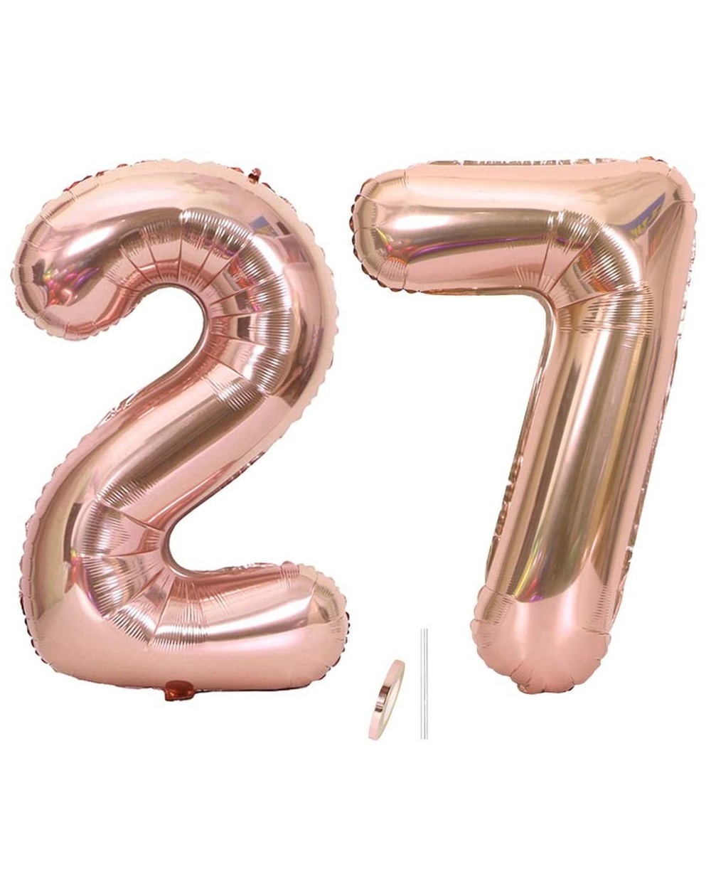 Balloons 40 Inch 27th Number Balloon Mylar Balloon Giant Balloon Alphabet Foil Balloon for Birthday Party Wedding Bridal Show...