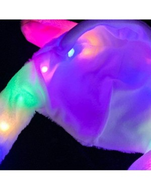 Party Hats Led Glowing Plush Moving Rabbit Hat Dancing Bunny Ears Pinching Ear to Move Vertically Cartoon Animal Toys Hat - B...