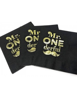 Tableware Mr Onederful Beverage Napkins - Set of 25-1st Birthday Beverage Napkins for Him - CU18NCE4QLZ $14.50