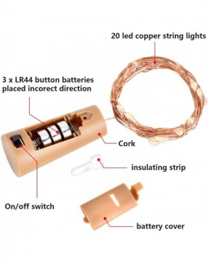 Indoor String Lights Wine Bottle Lights with Cork- 10 Packs Mini Battery Operated Cork Led Lights for Wine Bottle- Copper Fai...