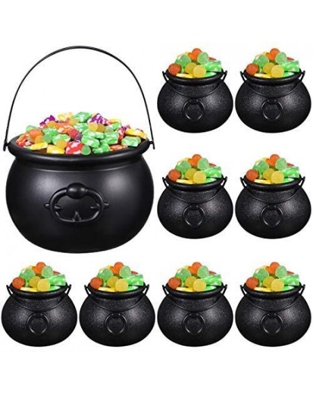 Favors 9 Pcs Black Cauldron Candy Holder Pot for Halloween Party Favors Décor - CJ18W8GOHU2 $16.24