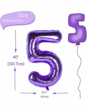 Balloons Giant Number Balloons Purple Party Ballons 40 Inch Helium Foil Mylar Balloons (5) - 5 - CJ18SM0Z66Z $11.42