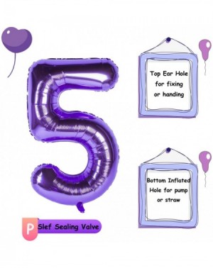 Balloons Giant Number Balloons Purple Party Ballons 40 Inch Helium Foil Mylar Balloons (5) - 5 - CJ18SM0Z66Z $11.42