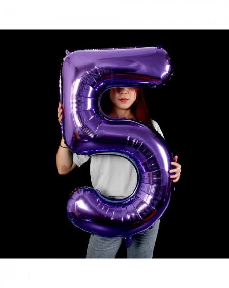 Balloons Giant Number Balloons Purple Party Ballons 40 Inch Helium Foil Mylar Balloons (5) - 5 - CJ18SM0Z66Z $11.42