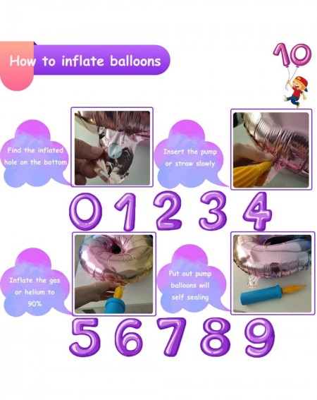 Balloons Giant Number Balloons Purple Party Ballons 40 Inch Helium Foil Mylar Balloons (5) - 5 - CJ18SM0Z66Z $11.42