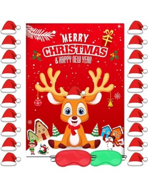 Party Packs Christmas Party Games Xmas Activities Pin The Hat on The Reindeer Xmas Gifts for Kids New Year Party Favor Suppli...