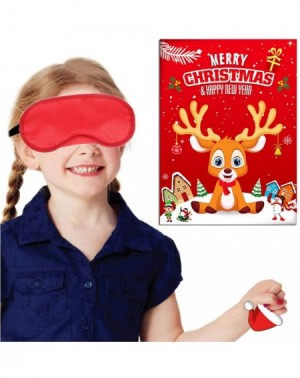 Party Packs Christmas Party Games Xmas Activities Pin The Hat on The Reindeer Xmas Gifts for Kids New Year Party Favor Suppli...