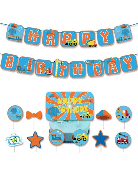 Party Packs Blippi Birthday Party Supplies- Blippi Birthday Decorations- Includes Blippi Birthday Banner- 11 Cake Toppers- 20...