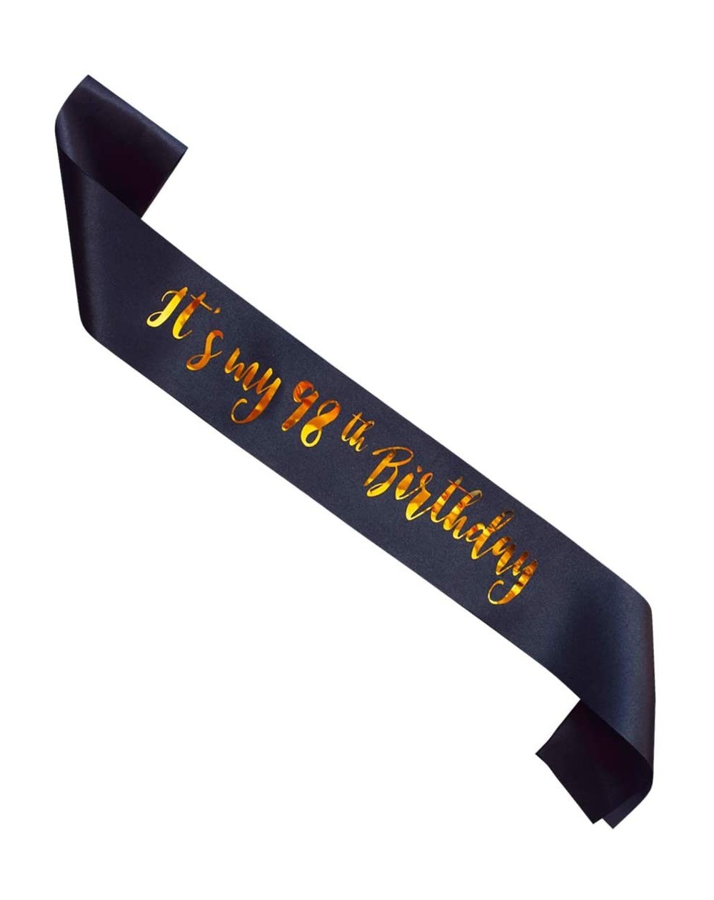 Favors It's My 98th Birthday sash- Black and Gold Women or Men 98 Years Birthday Gifts Party Supplies- Party Decorations - C3...