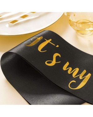 Favors It's My 98th Birthday sash- Black and Gold Women or Men 98 Years Birthday Gifts Party Supplies- Party Decorations - C3...