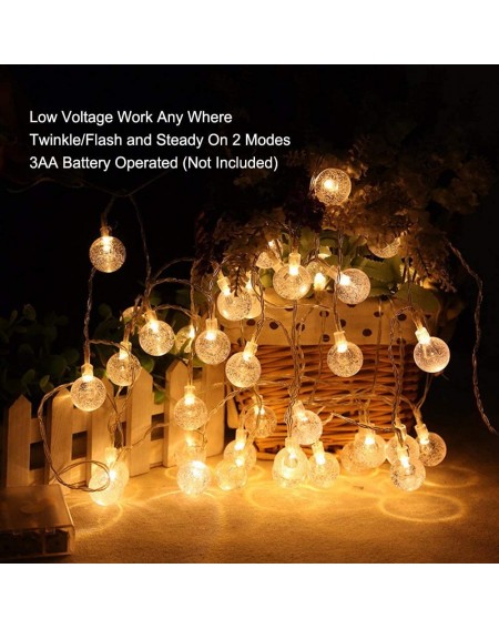 Indoor String Lights Globe String Lights- Battery Operated String Lights 16.4ft 40 LED Lights String for Home- Bedroom- Weddi...