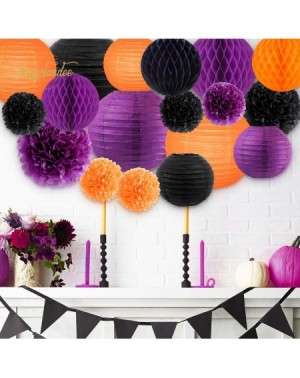 Tissue Pom Poms Orange Party Decorations - Black Purple Tissue Pom Pom Paper Lantern Honeycomb Ball for Wedding Birthday Than...