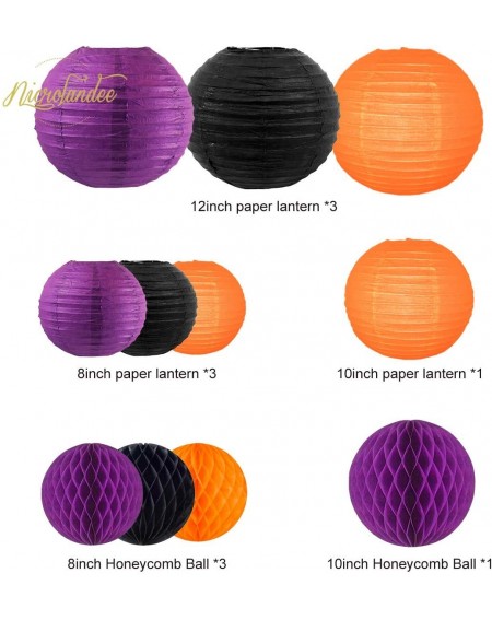 Tissue Pom Poms Orange Party Decorations - Black Purple Tissue Pom Pom Paper Lantern Honeycomb Ball for Wedding Birthday Than...