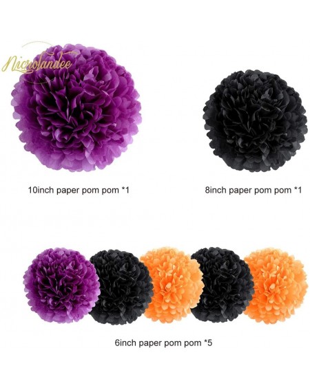 Tissue Pom Poms Orange Party Decorations - Black Purple Tissue Pom Pom Paper Lantern Honeycomb Ball for Wedding Birthday Than...